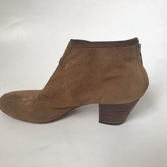 Aquatalia brown leather ankle boots with stacked wooden heels - Picture 5 of 11